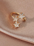 Cubic Zirconia Gold Star Ear Cuff