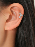 Cubic Zirconia Silver Star Ear Cuff