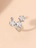 Cubic Zirconia Silver Star Ear Cuff