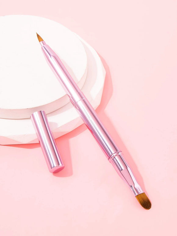 Pink Retractable Dual-Ended Lip Brush