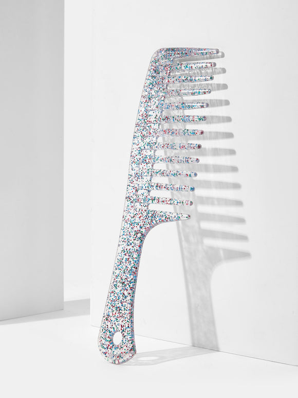 Multi-Colored Glitter Wide Tooth Comb