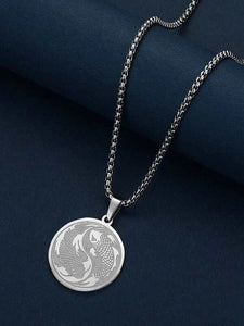 Koi Fish Pair Silver Necklace