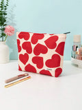 Red Heart Waterproof Cosmetic Bag