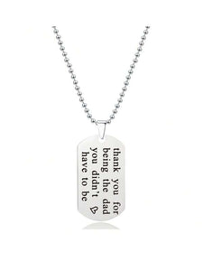 Stainless Steel Heart & Slogan Pendant Silver Necklace