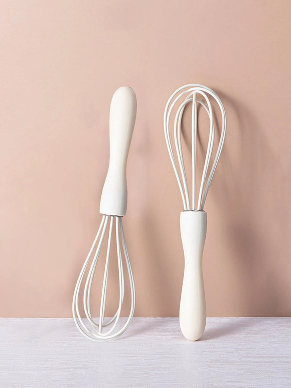 1 Pc White Silicone Egg Whisk