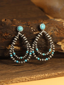Navajo Pearl and Turquoise Teardrop Earring