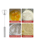 Stainless Steel Household Semi-Automatic Rotating Egg Beater