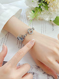 Stainless Steel Classic Heart Engraved with Scripture Toggle Clasp Bracelet