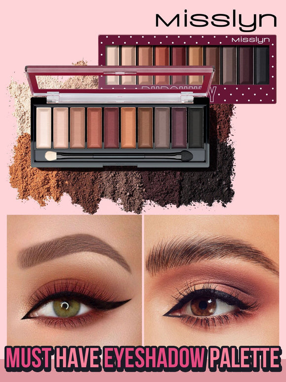 Misslyn 10 Shades of Burgundy Matte and Shimmer Eyeshadow Palette