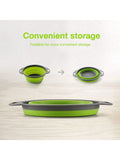 Green Silicone and Hard Plastic Collapsible Strainer