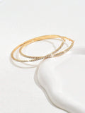 Large White Rhinestone Gold Hoop Earrings