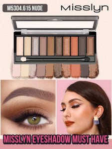 Misslyn 10 Shades of Earth Tones Matte and Shimmer Eyeshadow Palette