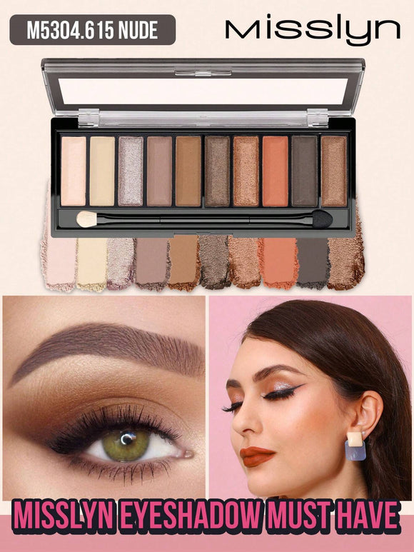 Misslyn 10 Shades of Earth Tones Matte and Shimmer Eyeshadow Palette