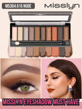 Misslyn 10 Shades of Earth Tones Matte and Shimmer Eyeshadow Palette