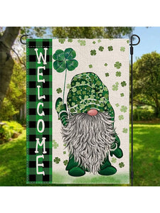 Welcome St. Patrick's Day Garden Flag with Irish Gnome Detail