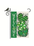 Welcome St. Patrick's Day Garden Flag with Heart and Shamrock Detail