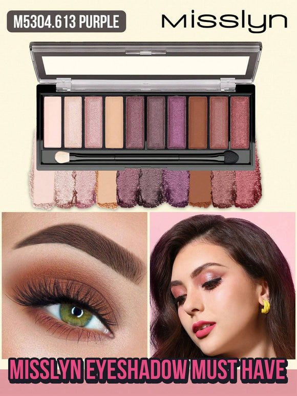 Misslyn 10 Shades of Plum and Nude Matte and Shimmer Eyeshadow Palette