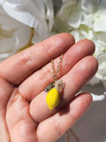 Lemon and Flower Pendant Necklace