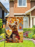 Hello Fall Yorkie Garden Flag