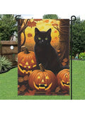 Black Cat and Jack O’ Lantern Garden Flag