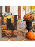 Black Cat and Jack O’ Lantern Garden Flag