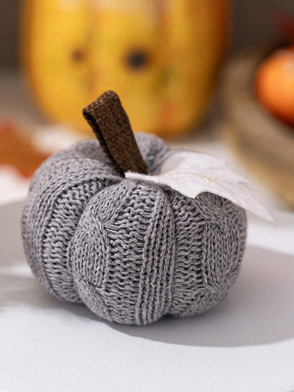 1 pc Harvest Festival Grey Cable Knit Sweater Design Pumpkin