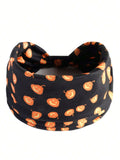 Halloween Jack O Lantern Print Wide Headband