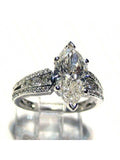 Silver Plated Cubic Zirconia Marquise Cut Silver Ring
