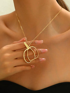 Gold Pumpkin Pendant Necklace