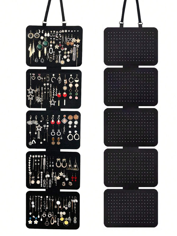 Black Felt Hanging Earring Jewelry Storage Bag