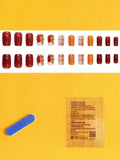 24 pc Fall Leaves Medium Square Nail Set