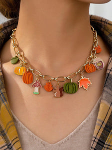 Fall Squirrel Charms Necklace