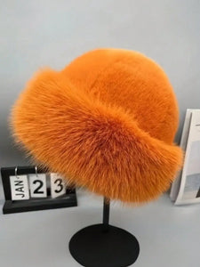 Orange Plush Winter Hat