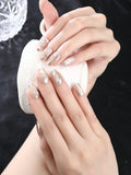 10 pc Gold and Rhinestone Short Ladder Style Nail Art Set