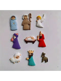 9 Pc Christmas Nativity Scene Refrigerator Magnets