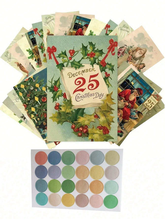 12 Pc Vintage Christmas Card Set