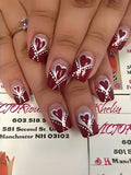 24 pc Red Heart Medium Square Nail Set