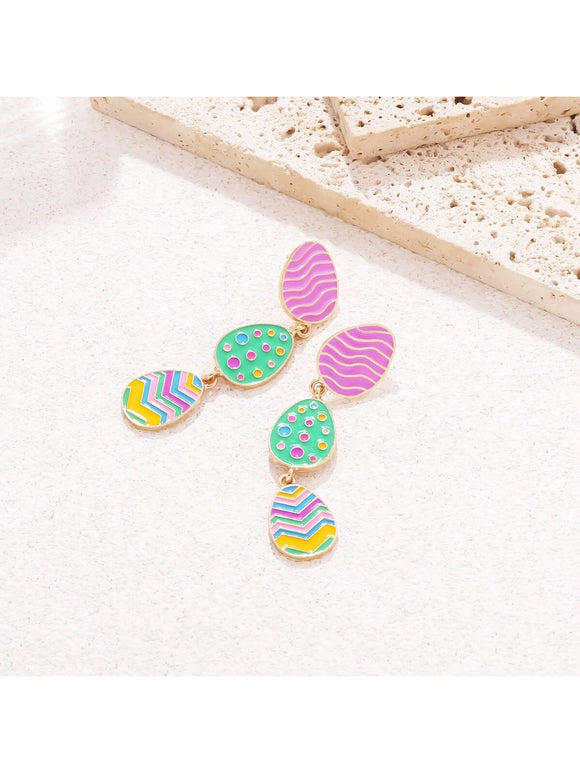 3-Layer Easter Egg Drop Earrings