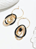 Metal Splice Exaggerated Punk Style Hoop Earrings