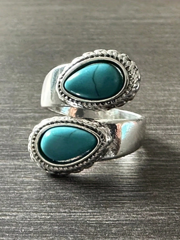 Turquoise Stone Wrap Style Ring