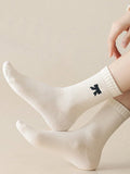 7 Pairs Of Multi Color Women's Cute Bow Design Socks