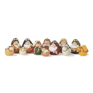 12 Pc Delightful Miniature Rounded Figure Nativity Set