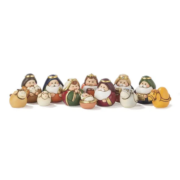 12 Pc Delightful Miniature Rounded Figure Nativity Set