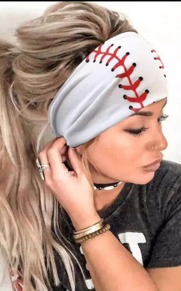 Baseball Print Wide Headband