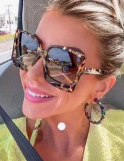 Trendy Animal Print Oversized Square Frame Sunglasses