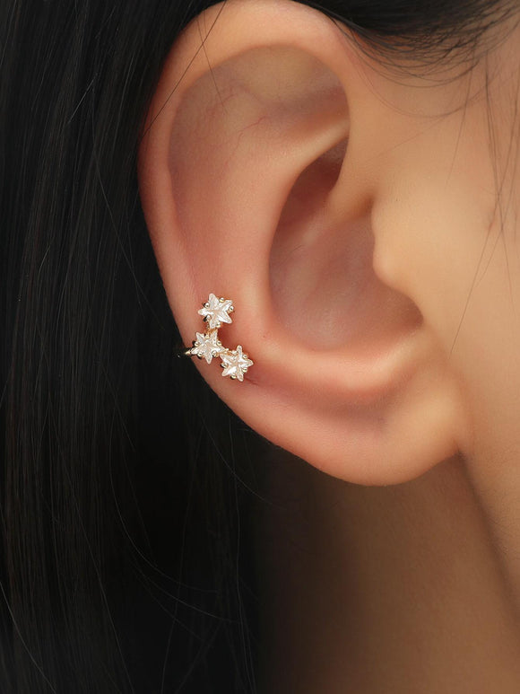 Cubic Zirconia Gold Star Ear Cuff