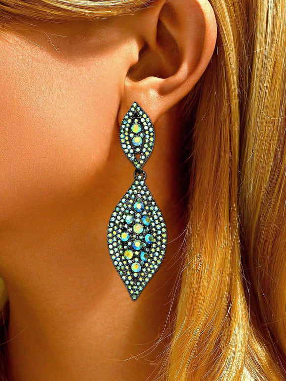 Blue and Green Iridescent Drop Earrings