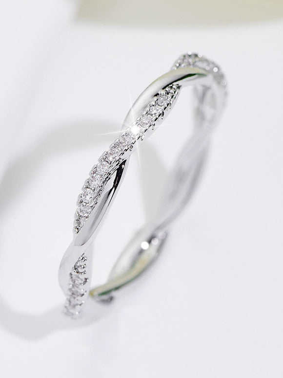 Braided Design Cubic Zirconia Ring