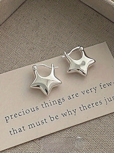 Silver Star Shaped Earrings
