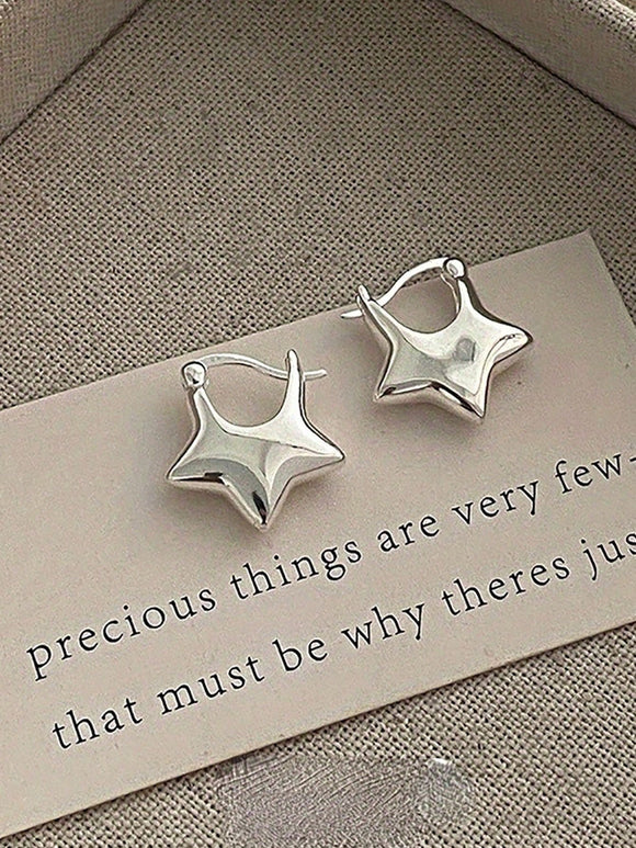 Silver Star Shaped Earrings